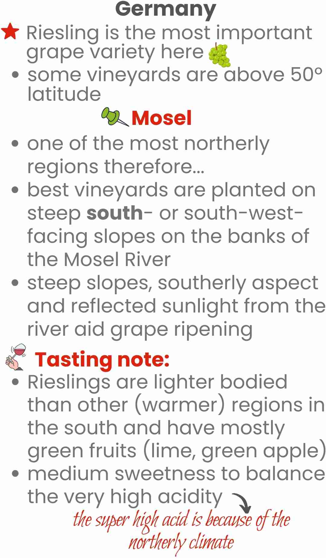 A SommWine Ultimate Guide study page explaining German Riesling and the Mosel wine region.